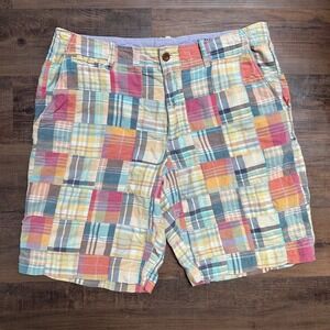 J. Crew Multicolor Pastel Patchwork Plaid Flat Front Shorts